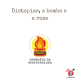 na vitrine do episódio, consta o logo do podcast, uma máquina de escrever pegando fogo, o título “Distopias, a bomba e a rosa”, o logotipo da rede #OPodcastÉDelas.